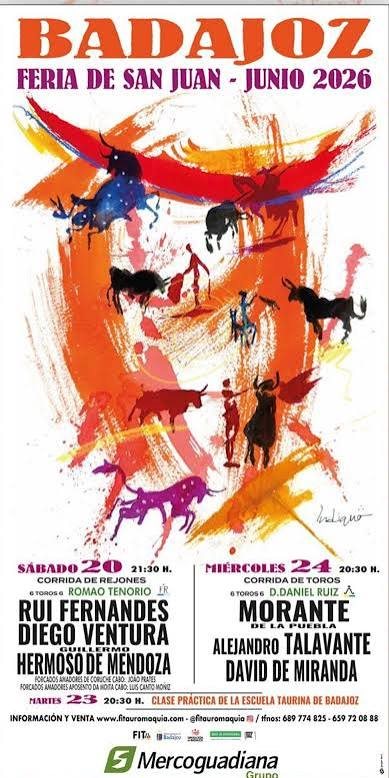 FERIA DE SAN JUAN 2026: TOROS EN BADAJOZ