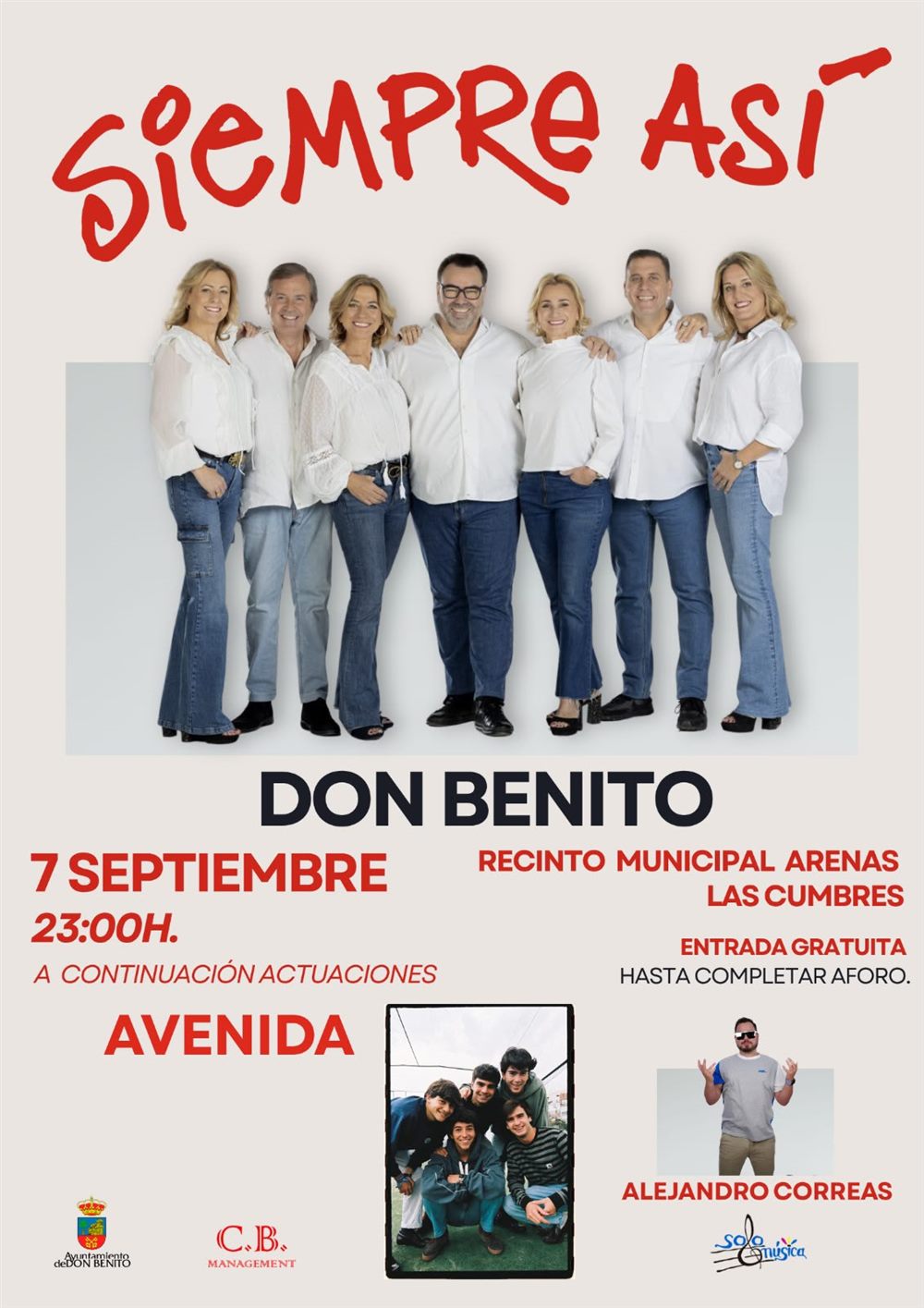 CONCIERTO SIEMPRE ASÍ EN DON BENITO